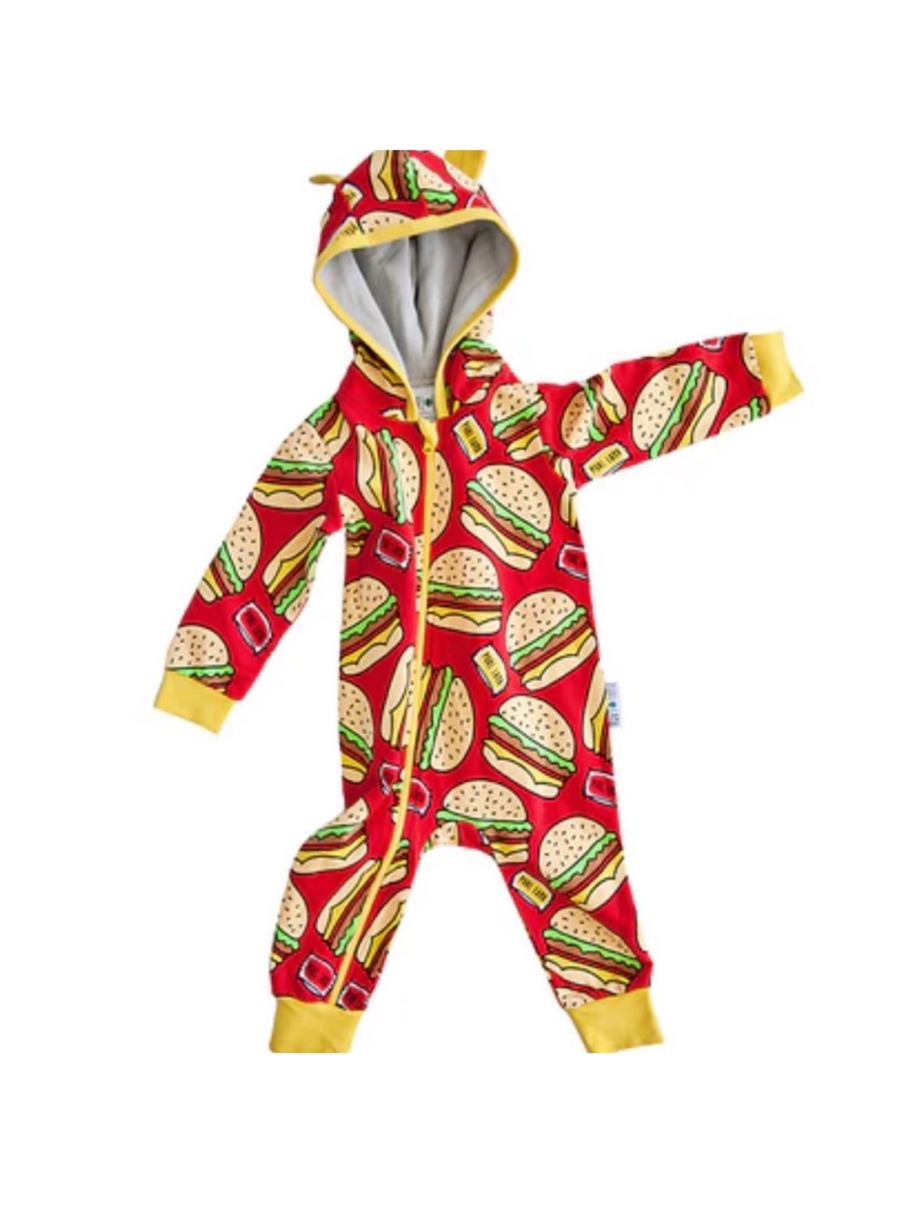 Purl Lamb hamburger print onesie 3-4 🍔
